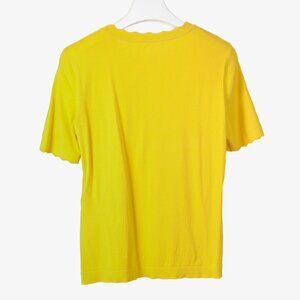 Marc Cain Yellow Knit Scalloped Tee